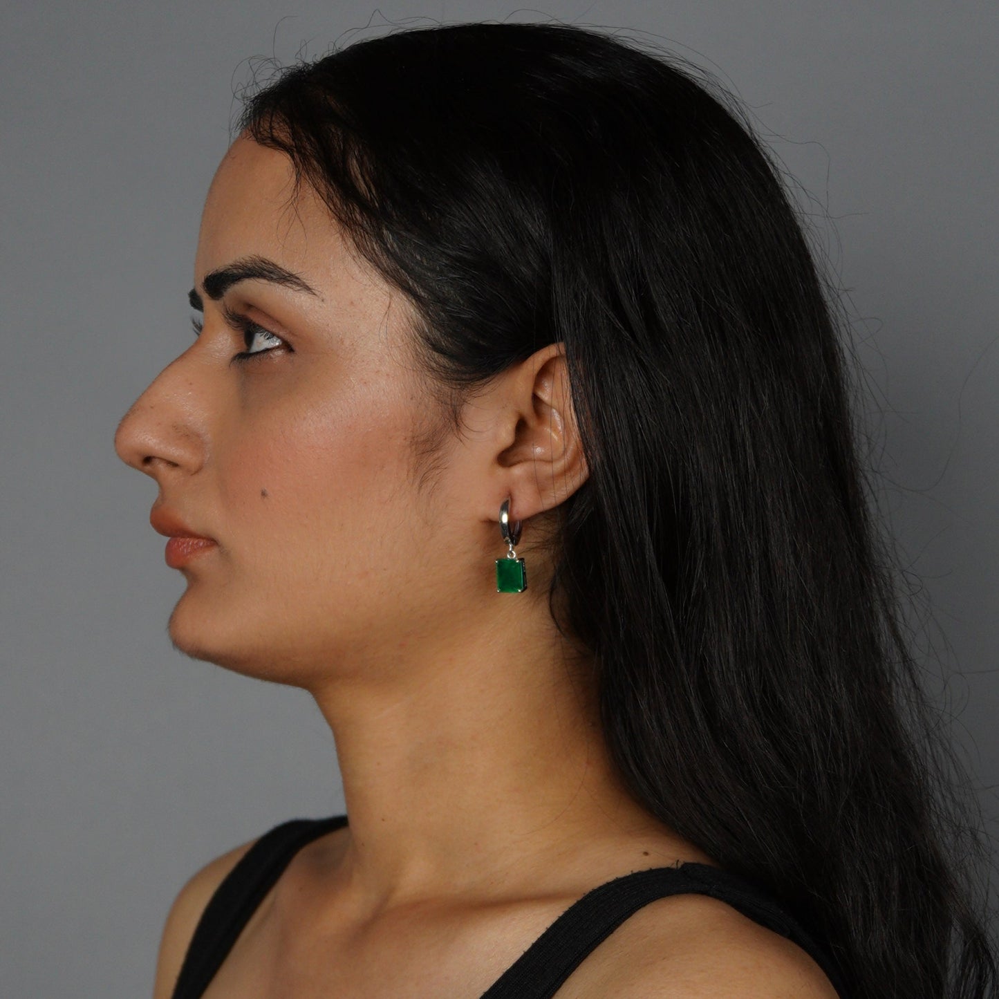 CLASSIC SQUARE EARRINGS- EMERALD(S)