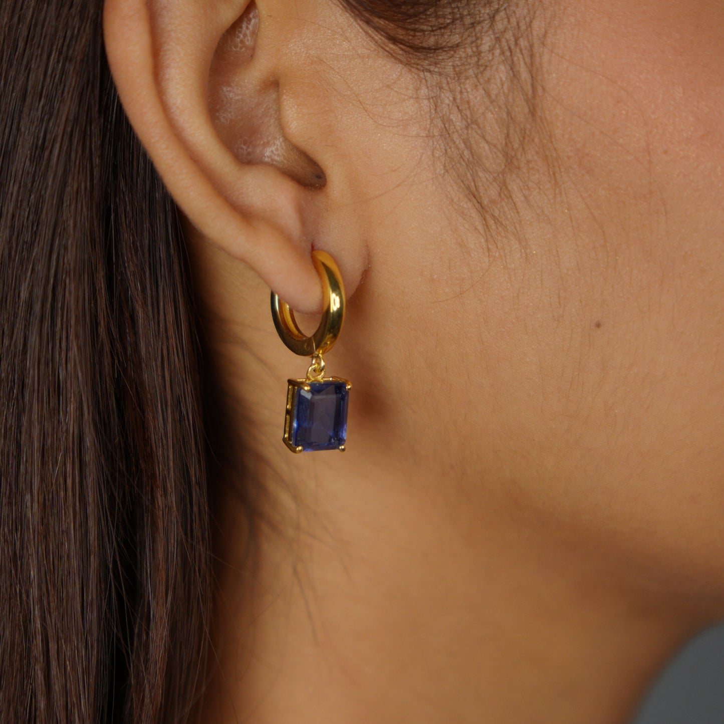 CLASSIC SQUARE EARRINGS- TOPAZ(G)