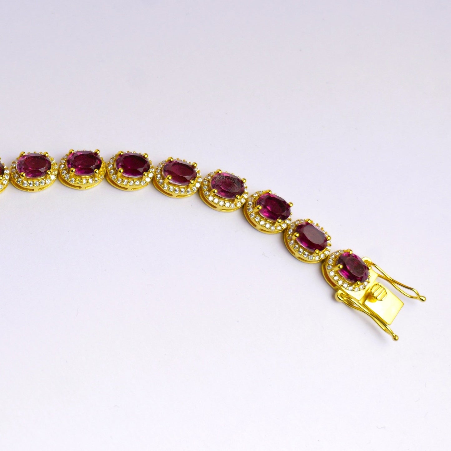 SIGNATURE OVAL BRACELET- RHODOLITE(G)