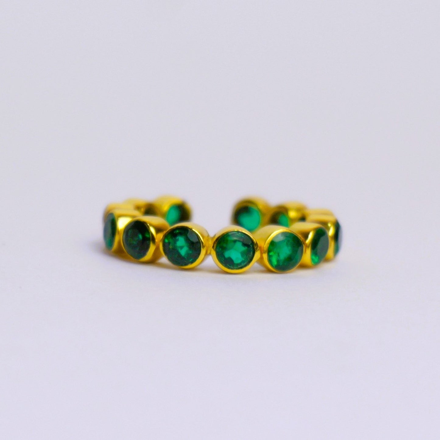 BEZEL RING ADJUSTABLE- EMERALD(G)