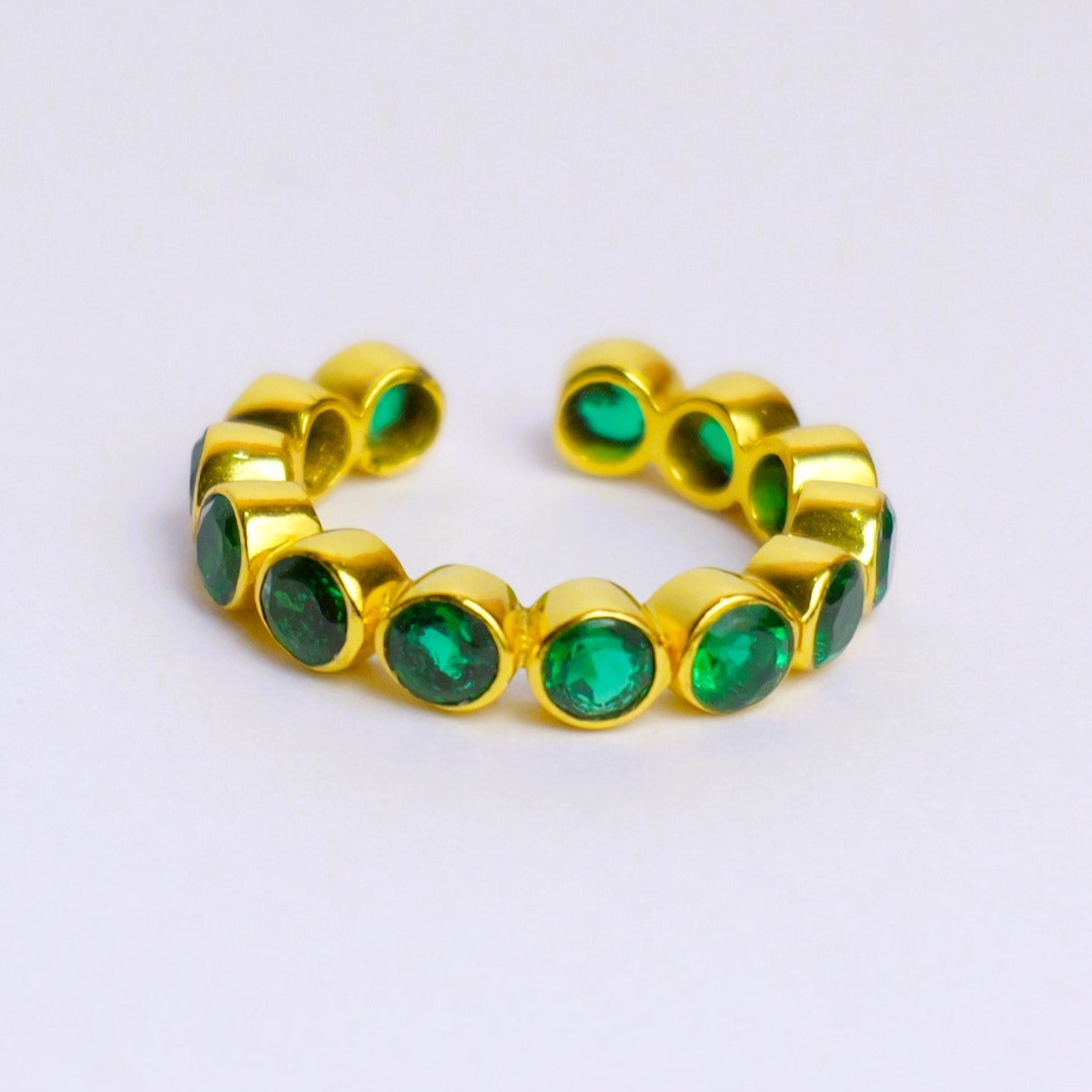 BEZEL RING ADJUSTABLE- EMERALD(G)