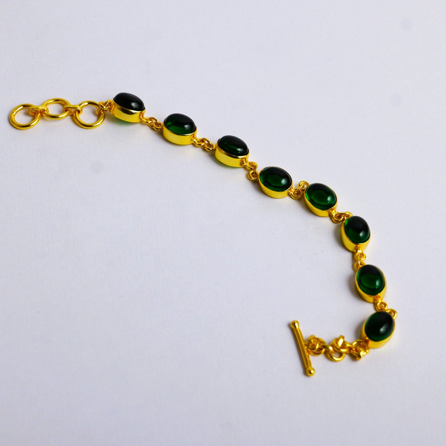 BEZEL BRACELET- EMERALD(G)