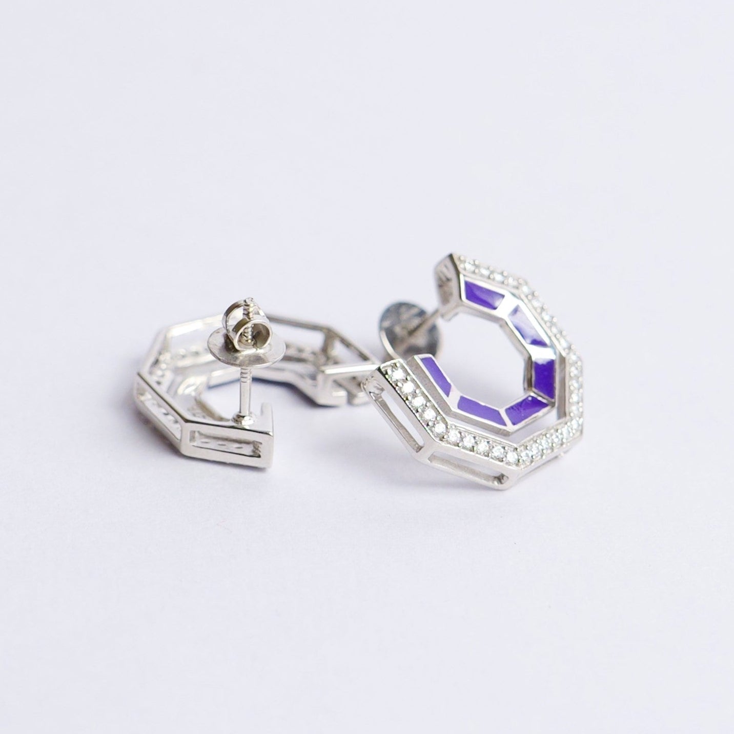 CUT EARRINGS- PURPLE