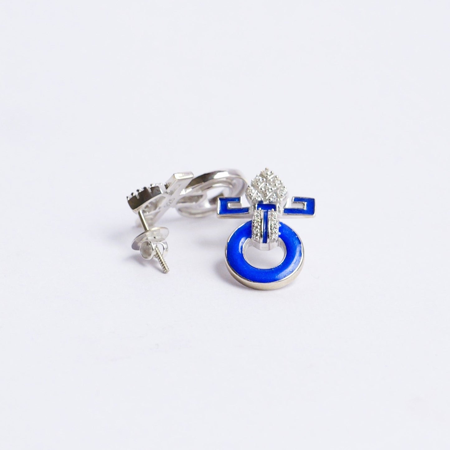 HALO EARRINGS- BLUE