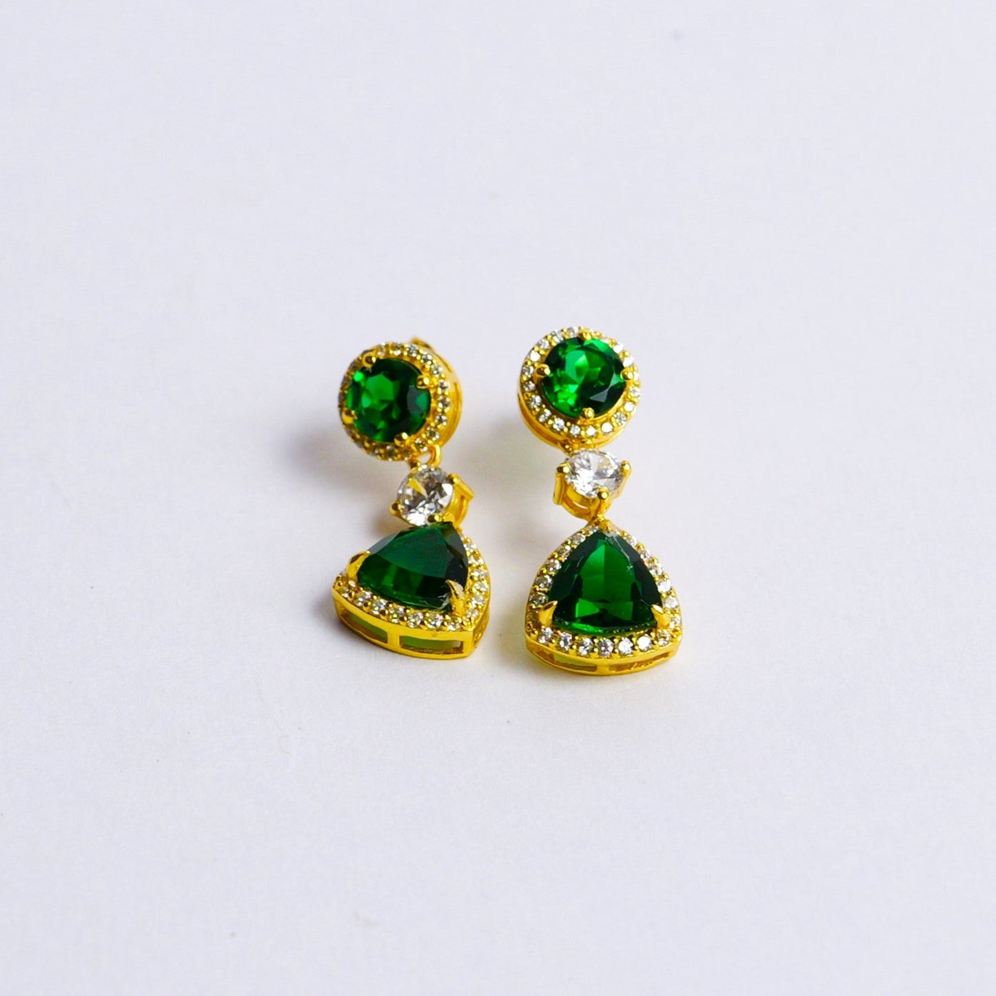 VELVET DROP EARRINGS- EMERALD(G)
