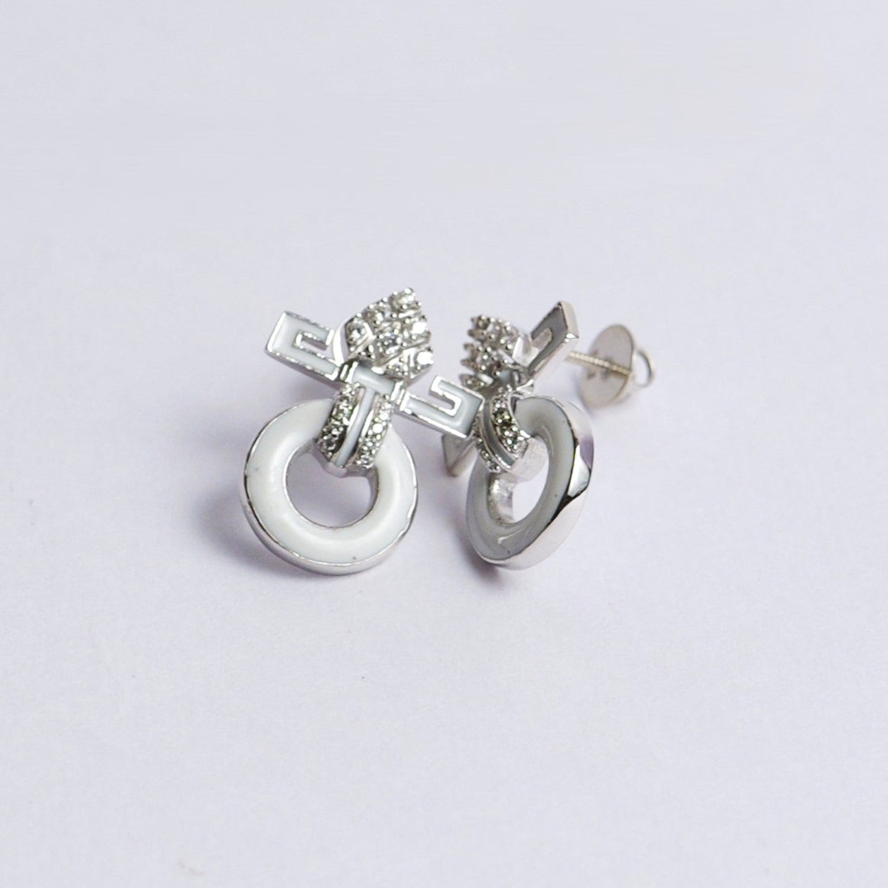 HALO EARRINGS- WHITE
