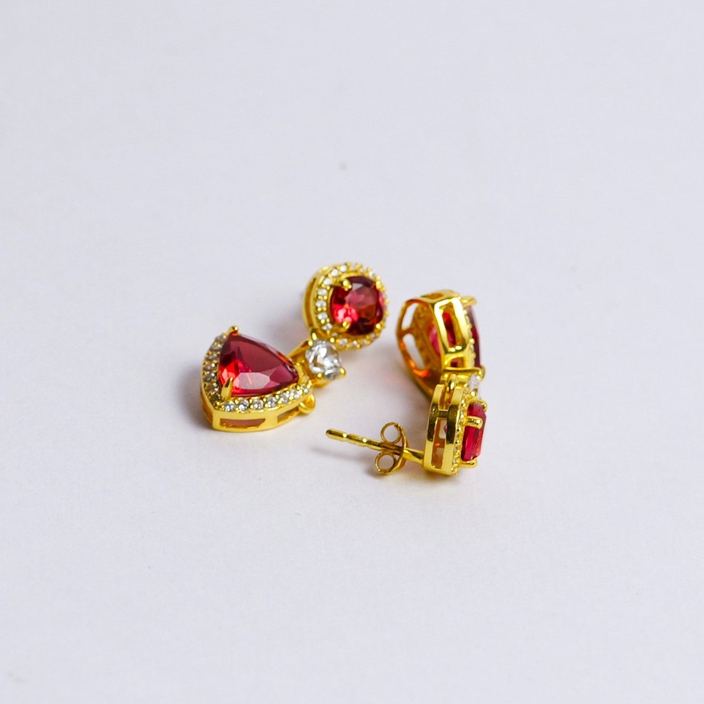 VELVET DROP EARRINGS- RUBY(G)