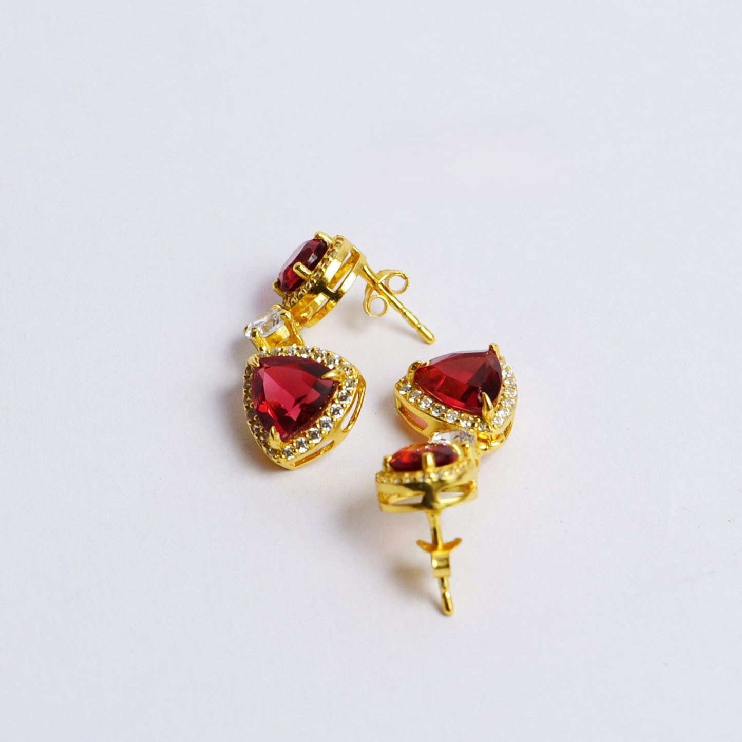 VELVET DROP EARRINGS- RUBY(G)