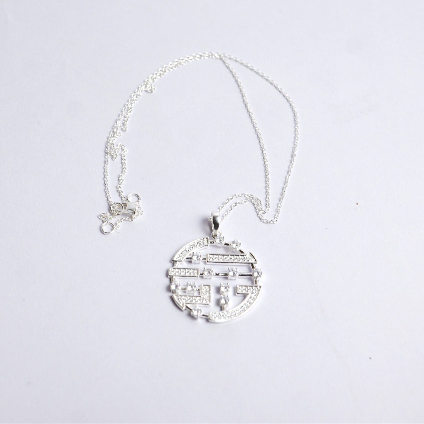 GRID PENDANT- SILVER