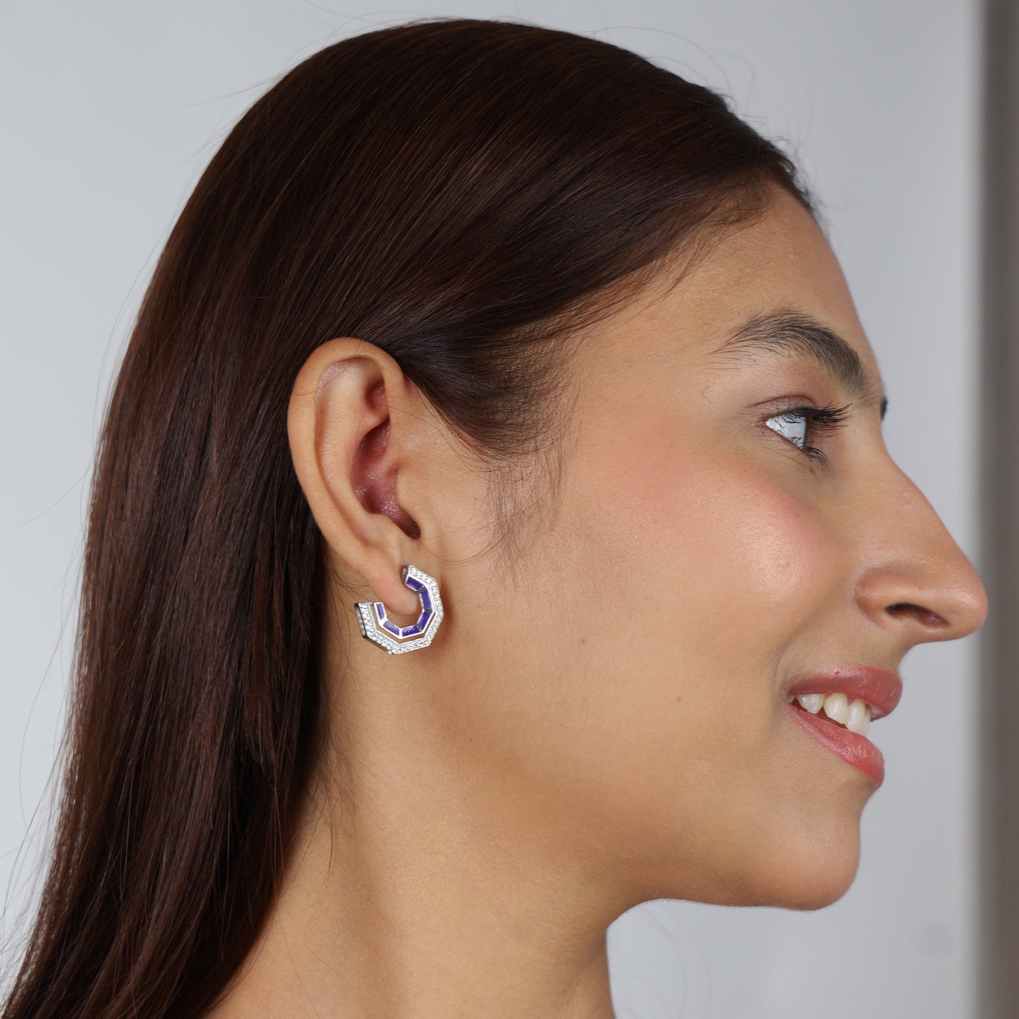 CUT EARRINGS- PURPLE