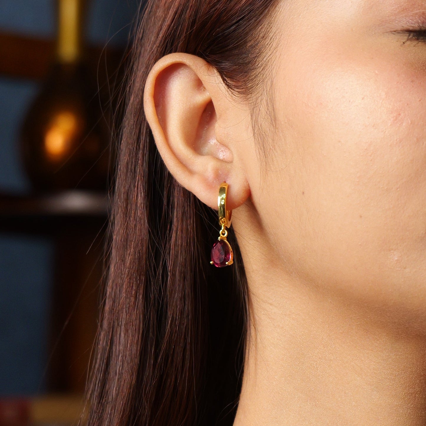 CLASSIC DROP EARRINGS- RHODOLITE(G)