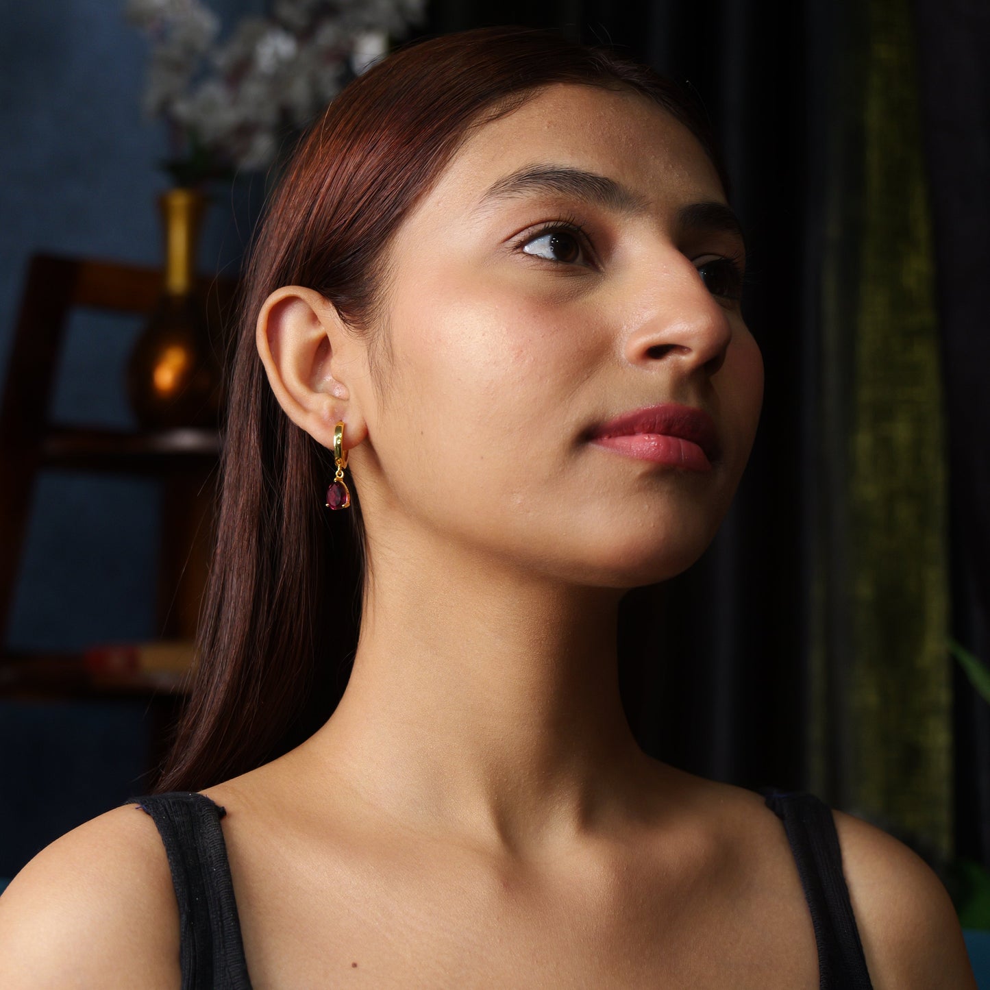 CLASSIC DROP EARRINGS- RHODOLITE(G)