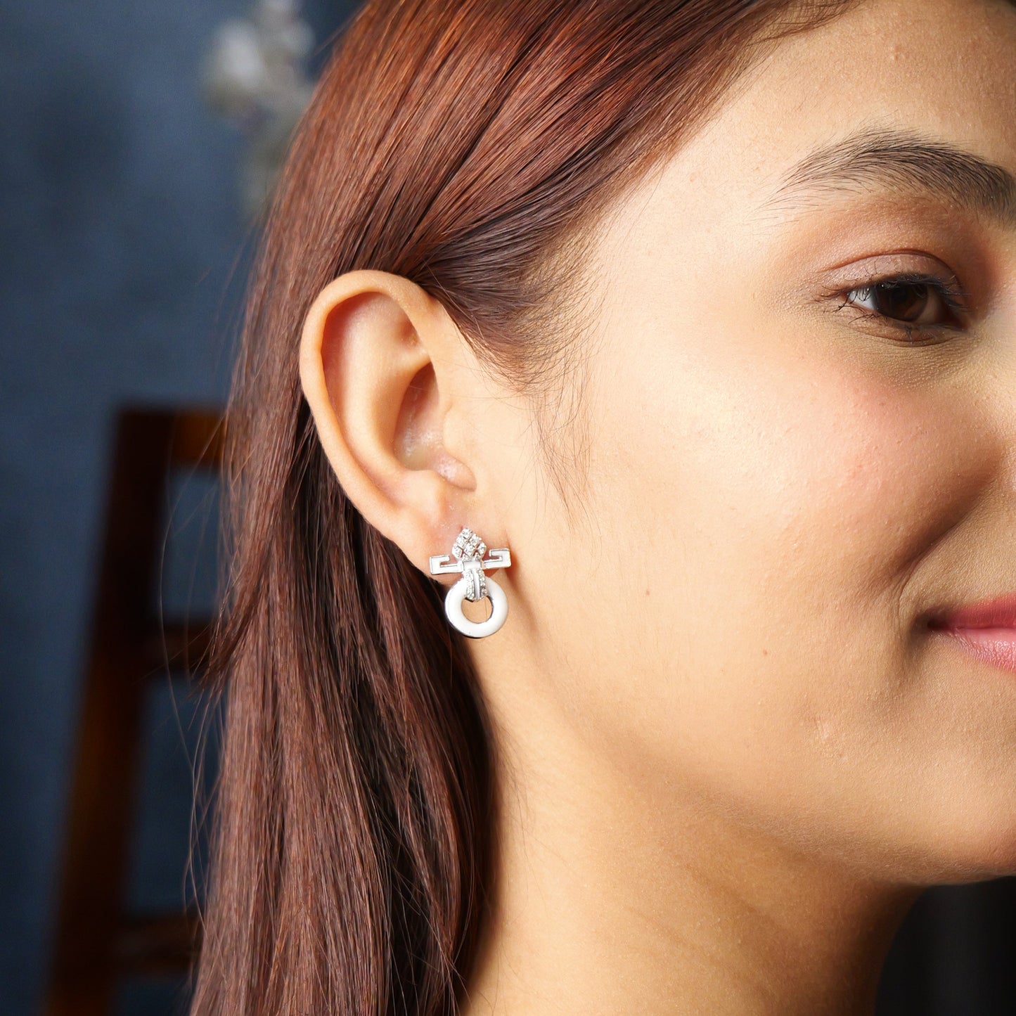 HALO EARRINGS- WHITE