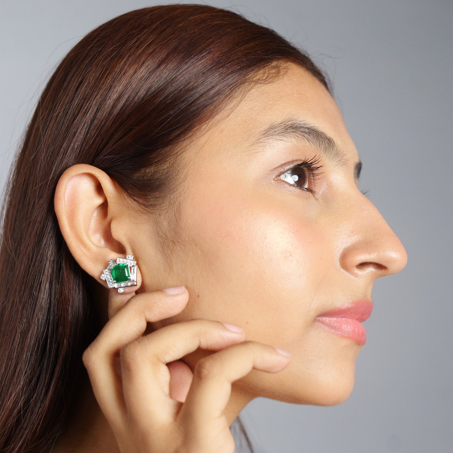 GEMFRAME EARRINGS- EMERALD