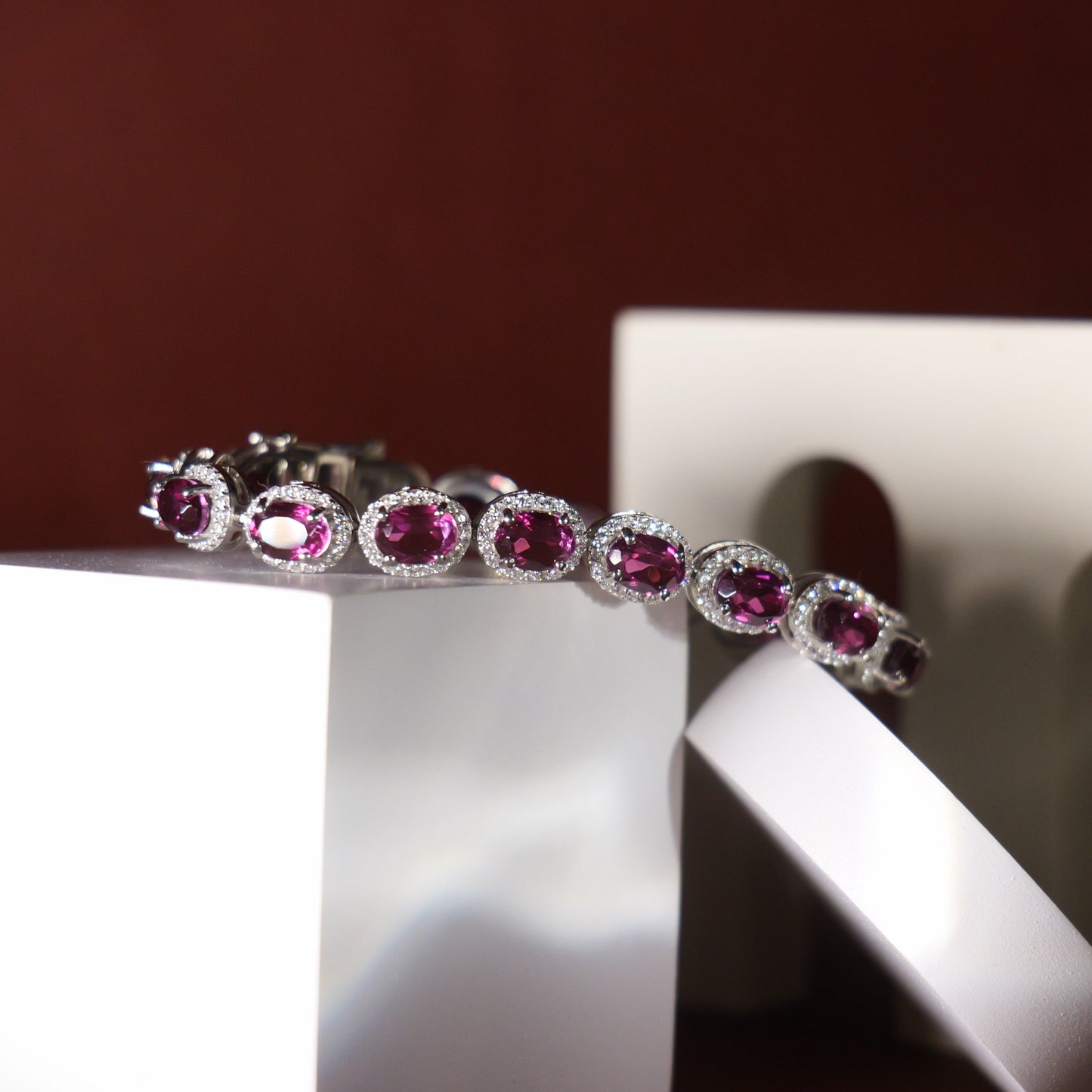 SIGNATURE OVAL BRACELET- RHODOLITE(S)