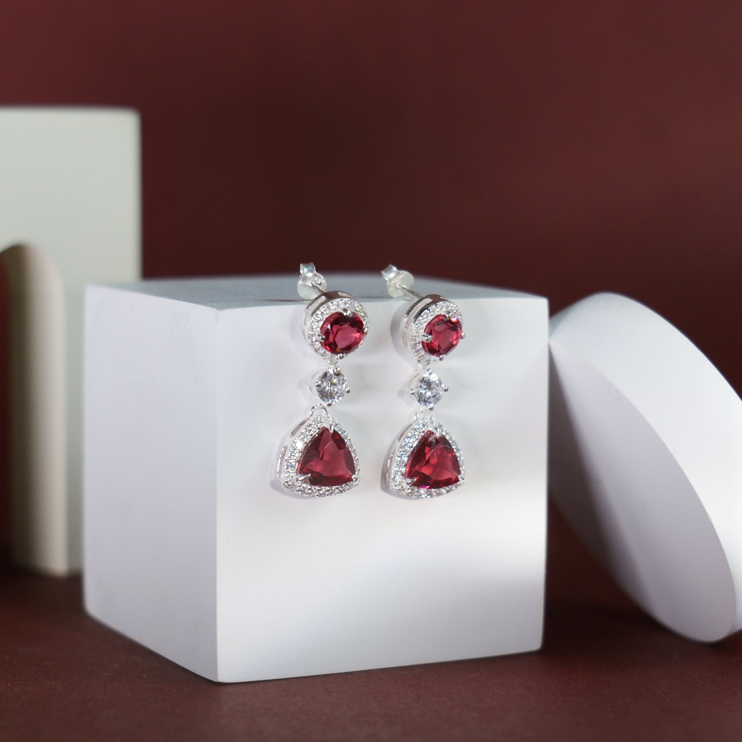 VELVET DROP EARRINGS- RUBY(S)