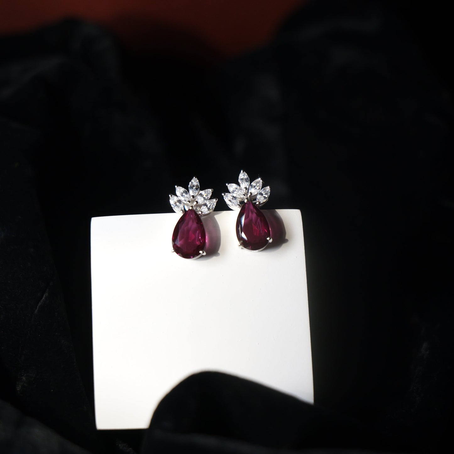 SCARLET EARRINGS- RHODOLITE(S)