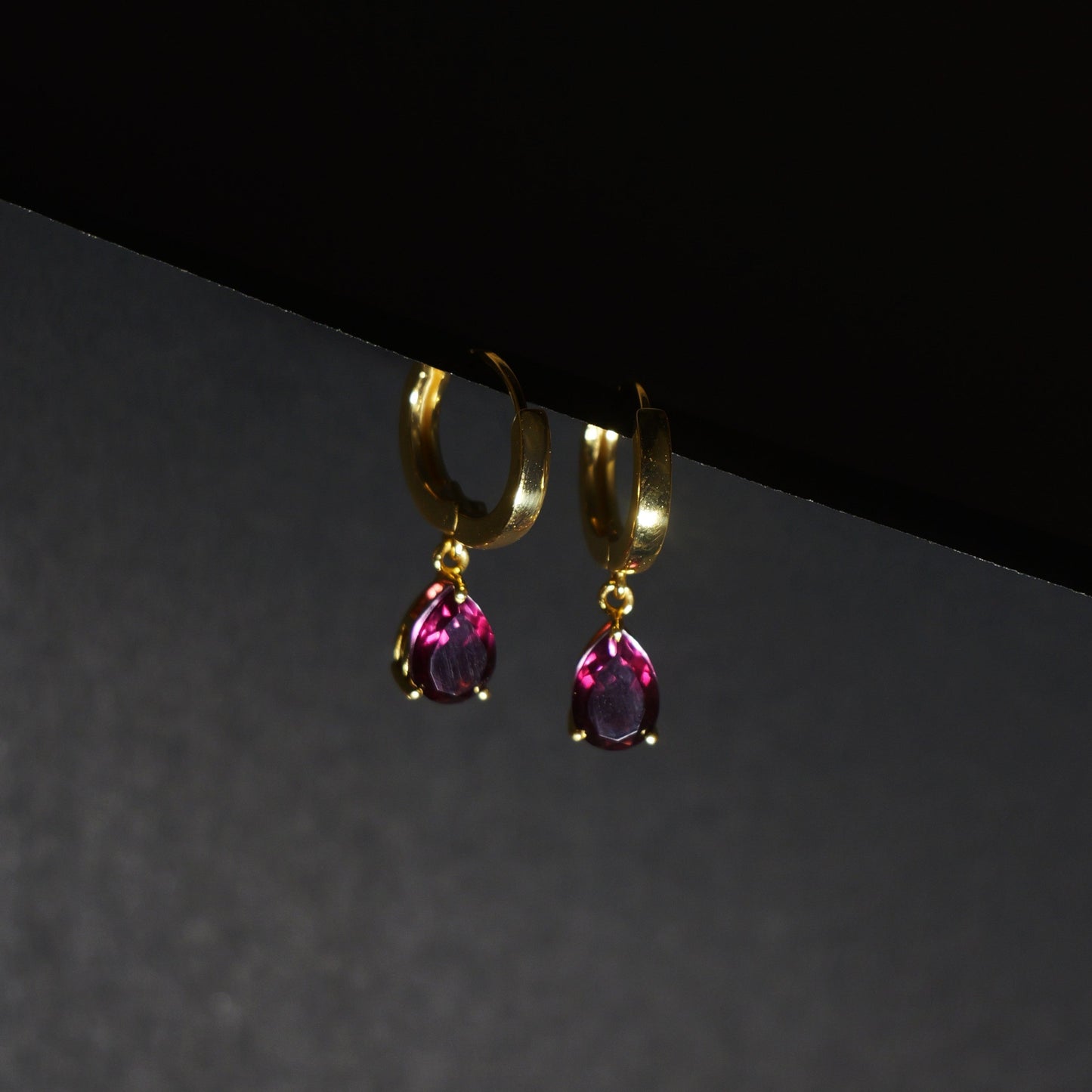 CLASSIC DROP EARRINGS- RHODOLITE(G)