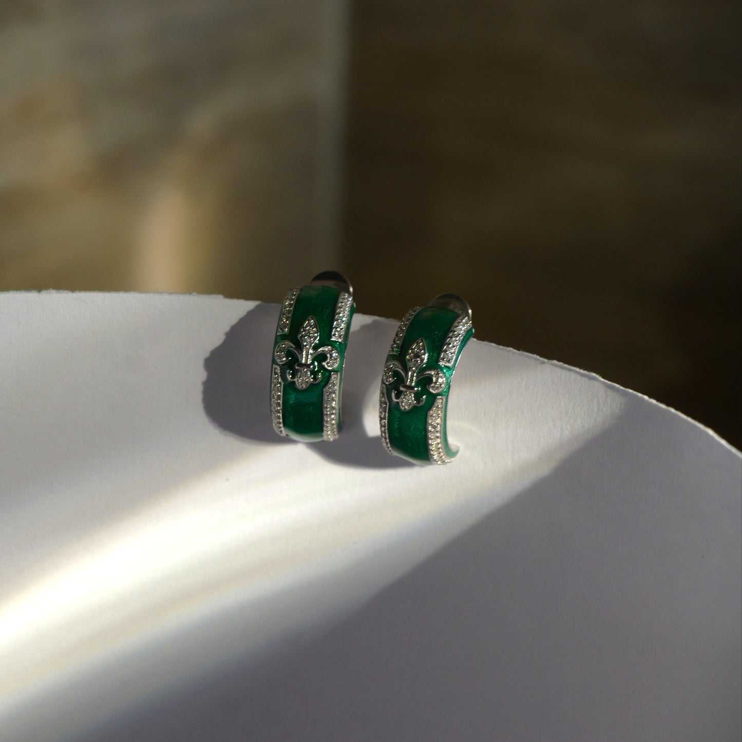 ARC EARRINGS- GREEN