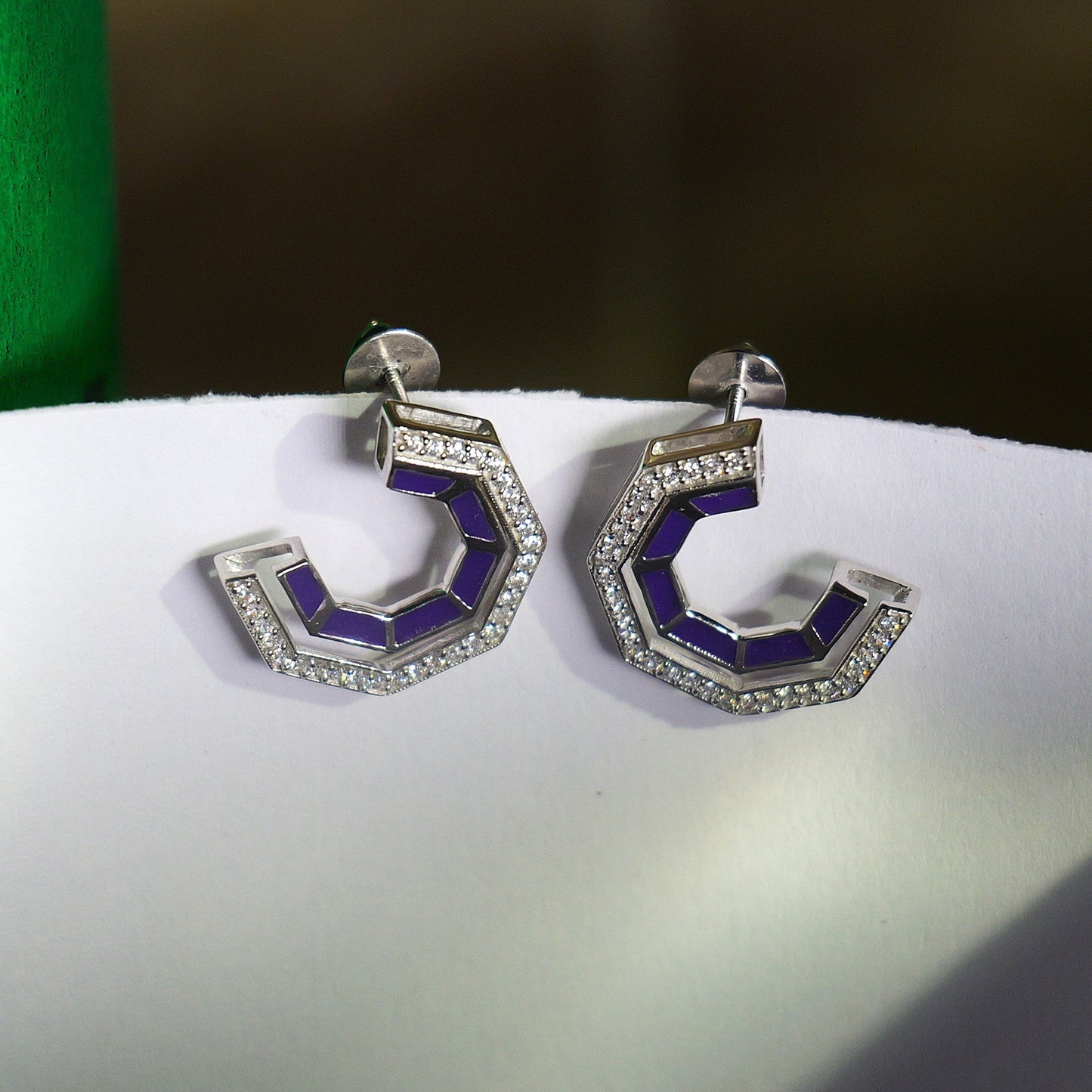 CUT EARRINGS- PURPLE
