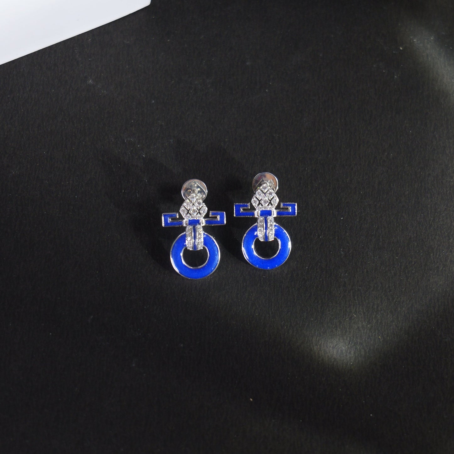 HALO EARRINGS- BLUE