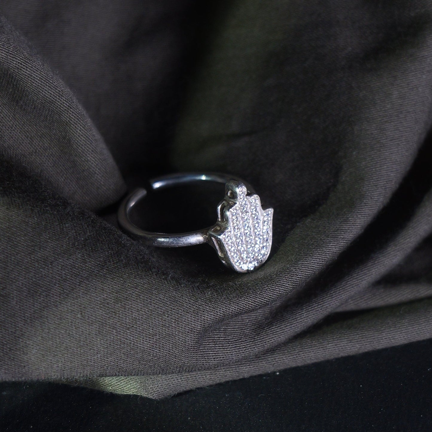 PALM RING ADJUSTABLE- SILVER