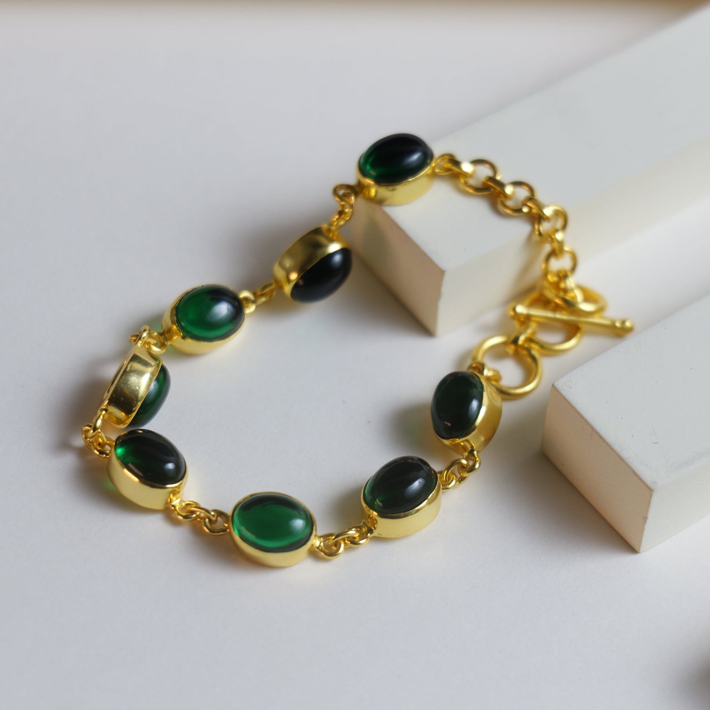 BEZEL BRACELET- EMERALD(G)