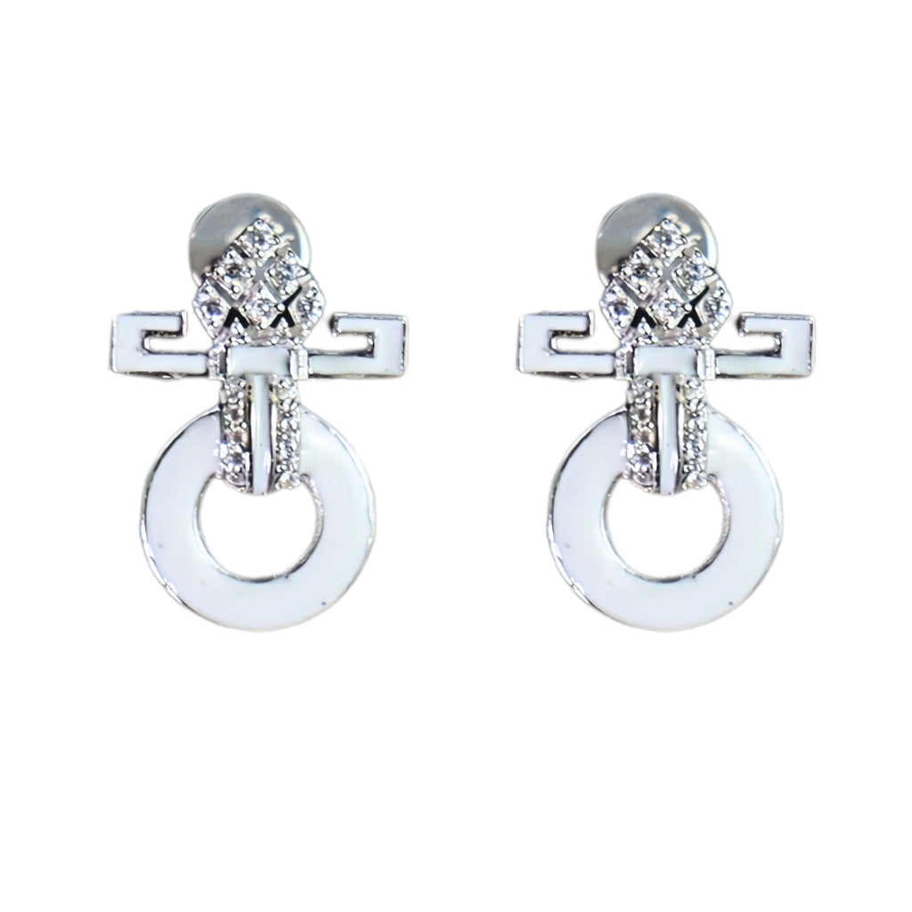 HALO EARRINGS- WHITE