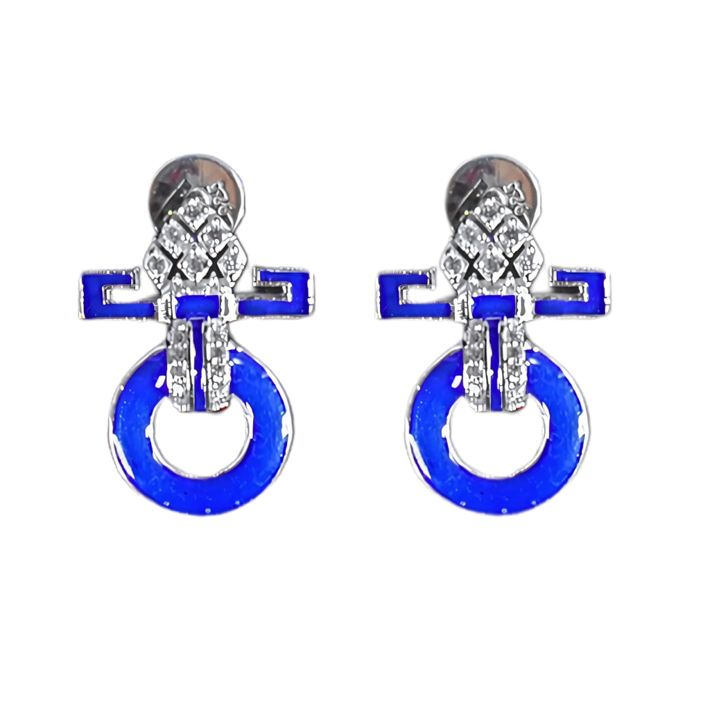 HALO EARRINGS- BLUE