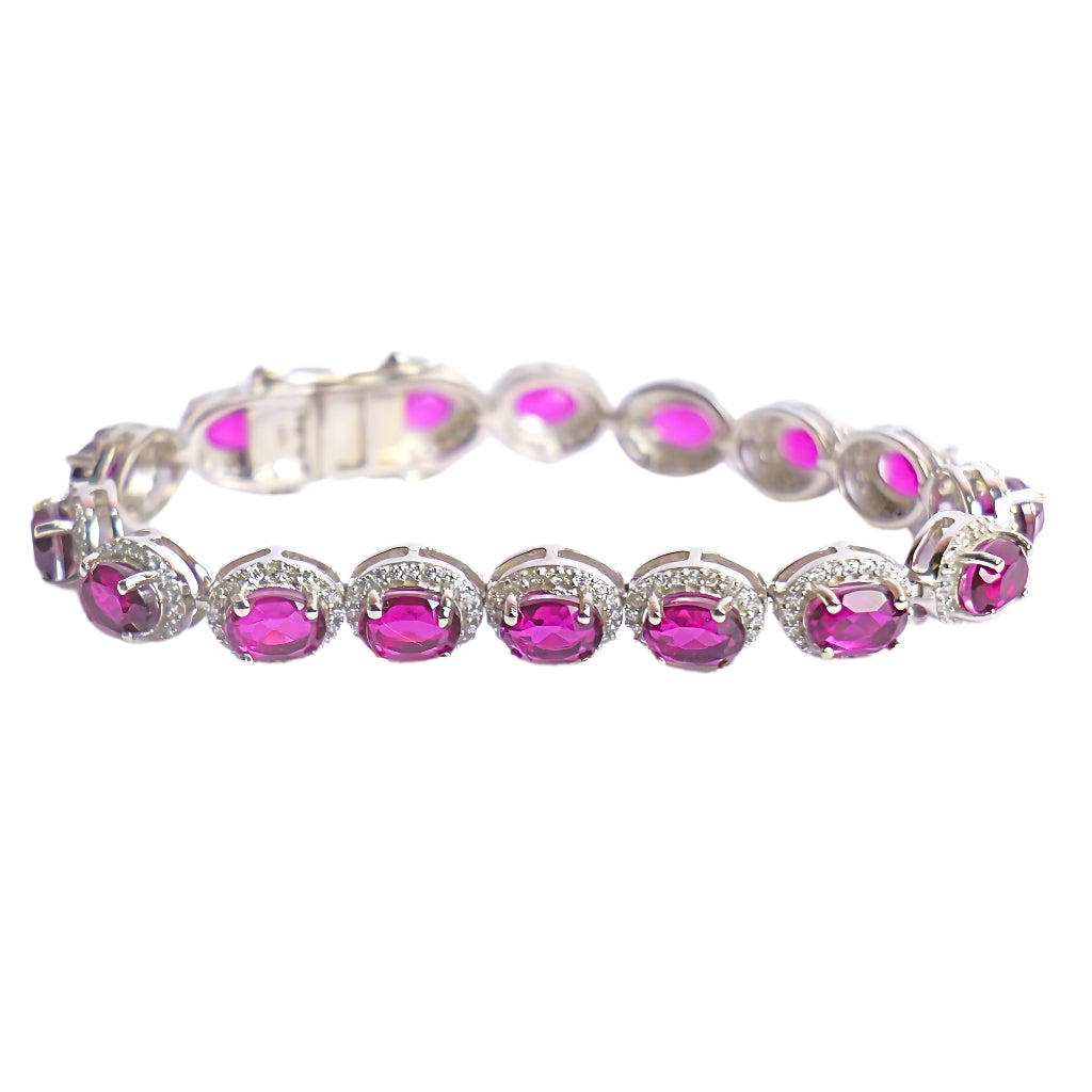 SIGNATURE OVAL BRACELET- RHODOLITE(S)