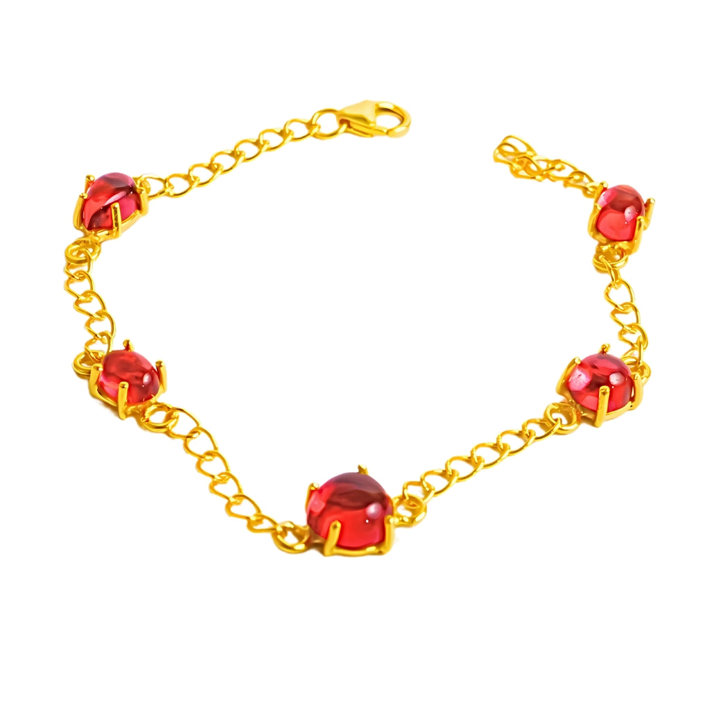 PENTA STONE BRACELET- RUBY(G)