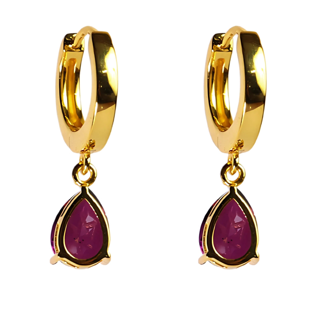 CLASSIC DROP EARRINGS- RHODOLITE(G)