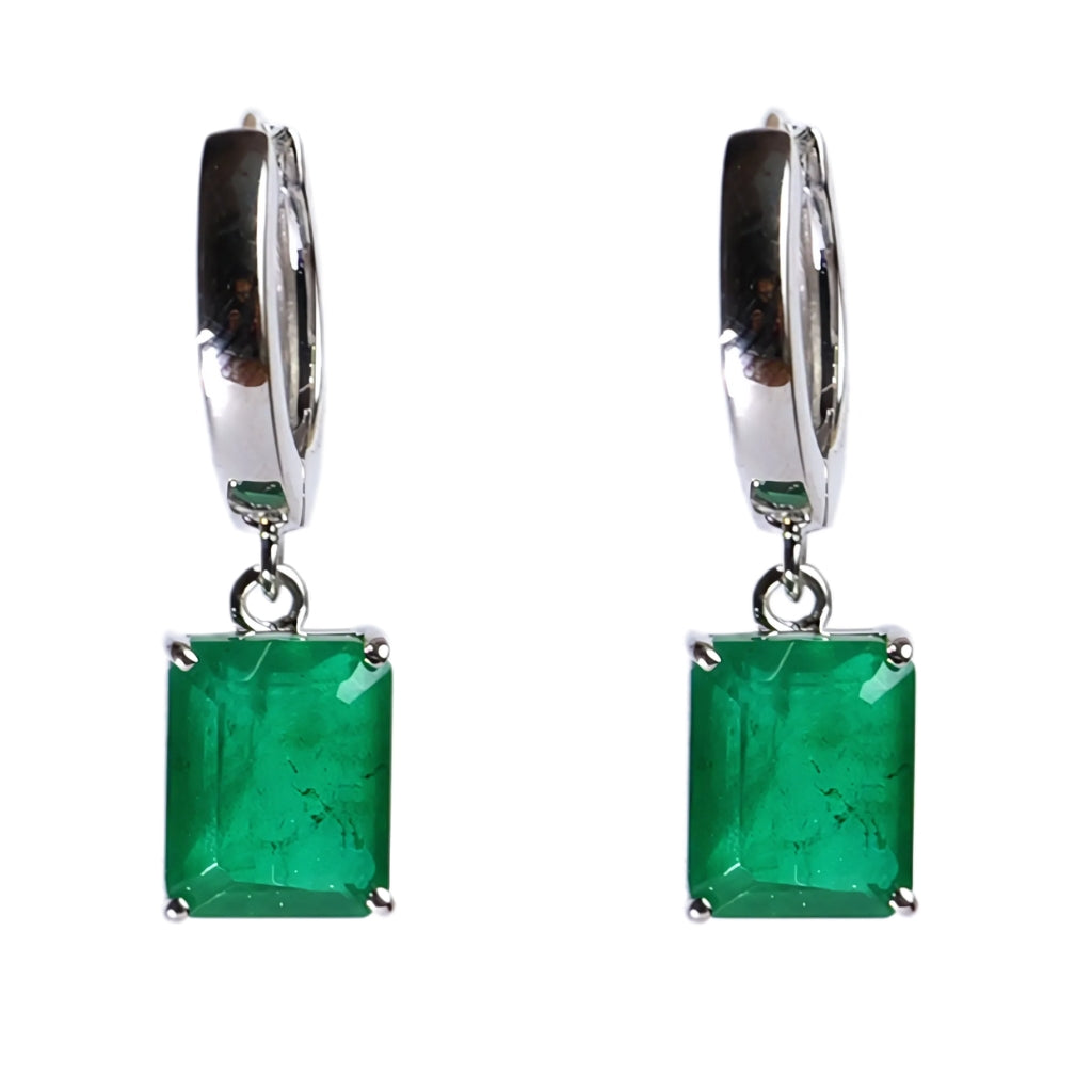 CLASSIC SQUARE EARRINGS- EMERALD(S)