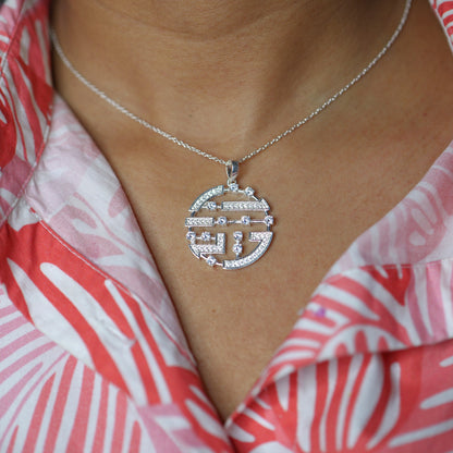 GRID PENDANT- SILVER