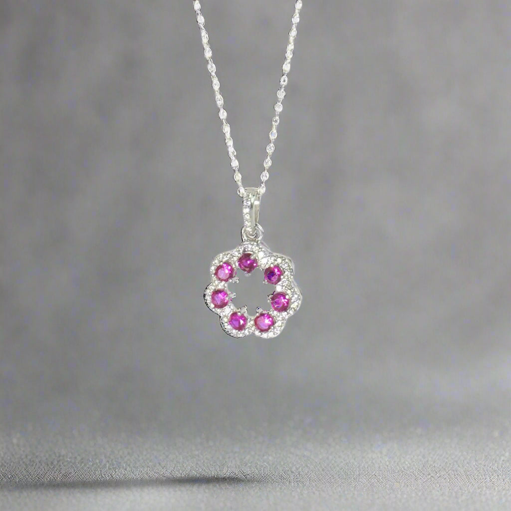 BLOOM PENDANT- PINK SAPPHIRE