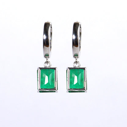 CLASSIC SQUARE EARRINGS- EMERALD(S)