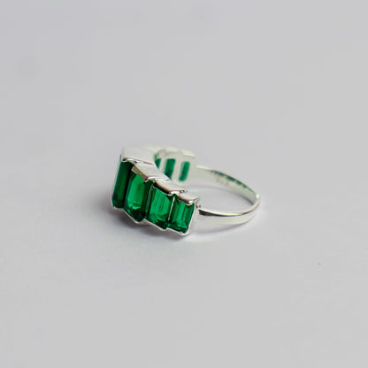 STEP STACK RING ADJUSTABLE- EMERALD(S)