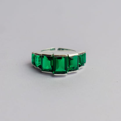 STEP STACK RING ADJUSTABLE- EMERALD(S)