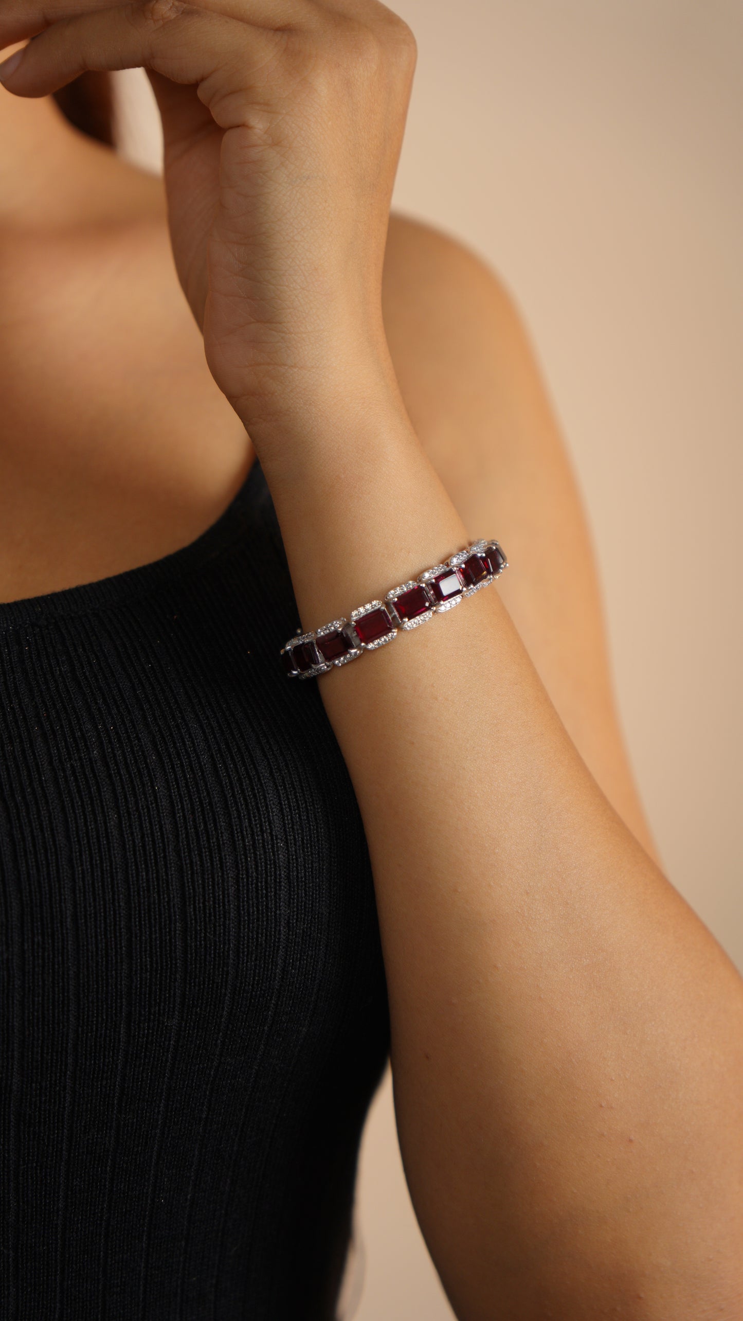 SIGNATURE TENNIS BRACELET- RHODOLITE