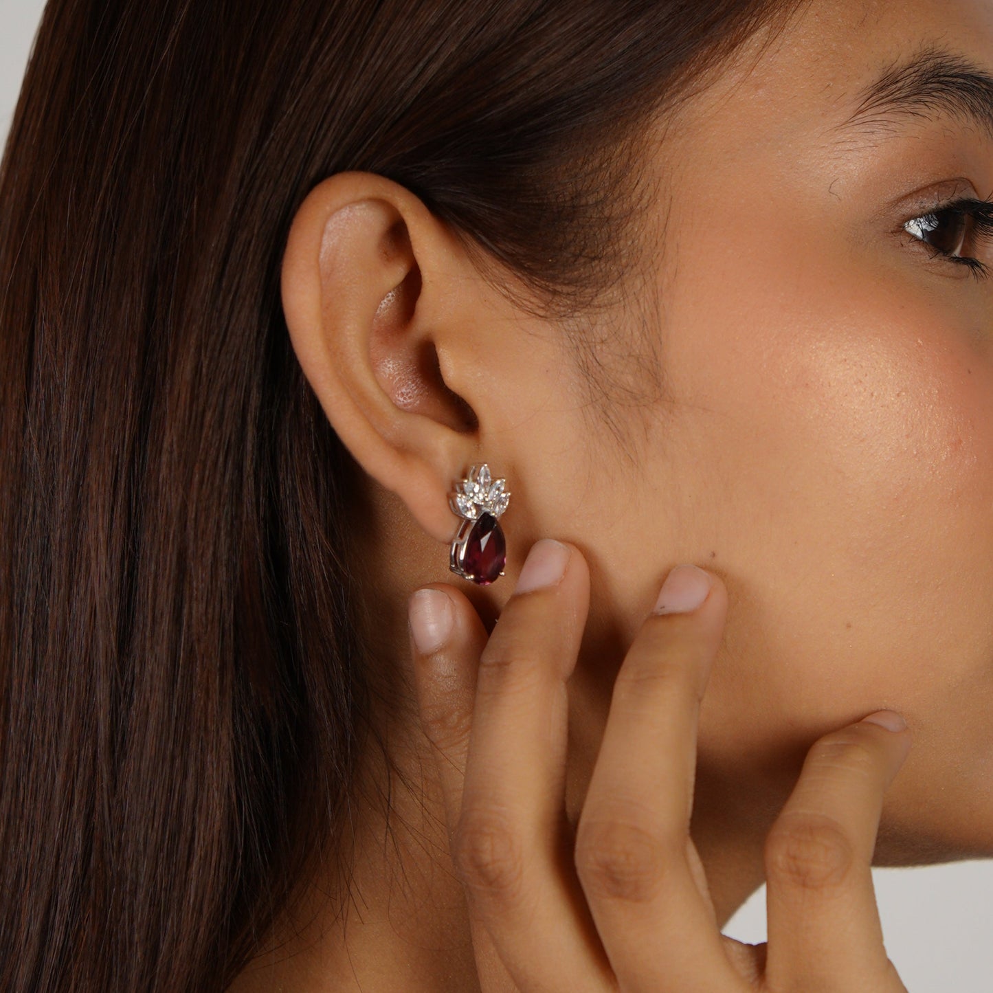 SCARLET EARRINGS- RHODOLITE(S)