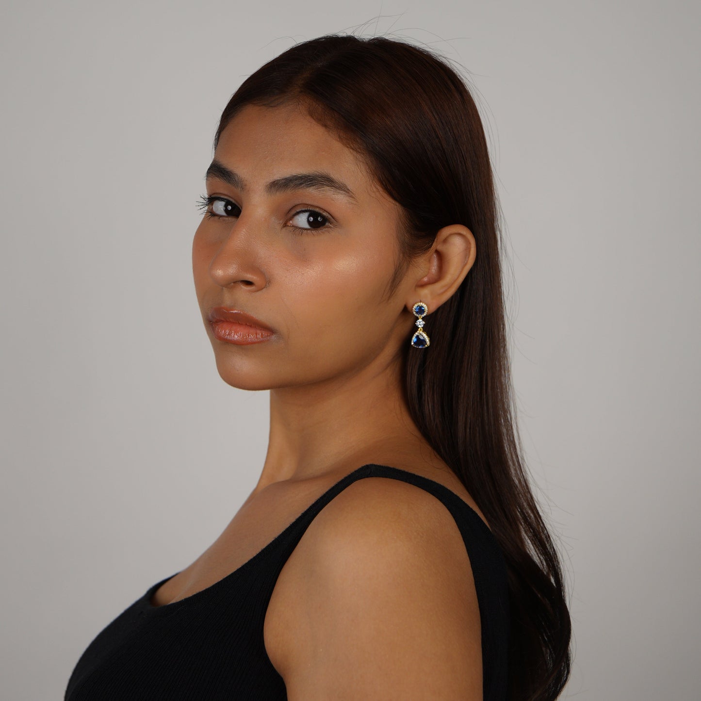 VELVET DROP EARRINGS- TOPAZ(G)