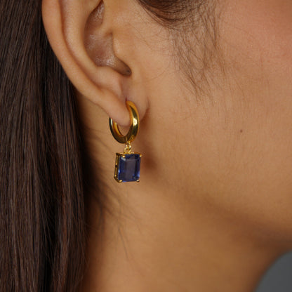 CLASSIC SQUARE EARRINGS- TOPAZ(G)
