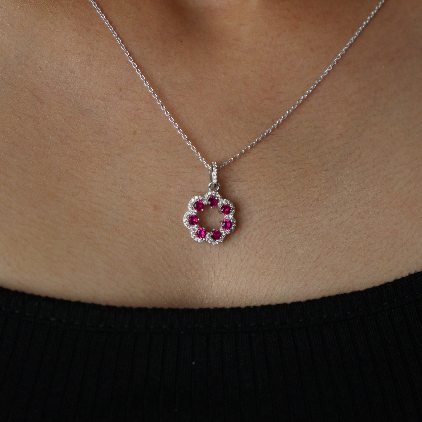 BLOOM PENDANT- PINK SAPPHIRE