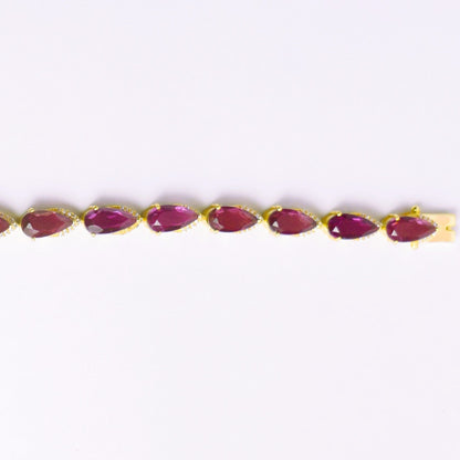 SIGNATURE TEARCUT BRACELET- RHODOLITE(G)