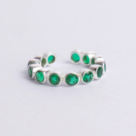 BEZEL RING ADJUSTABLE- EMERALD(S)