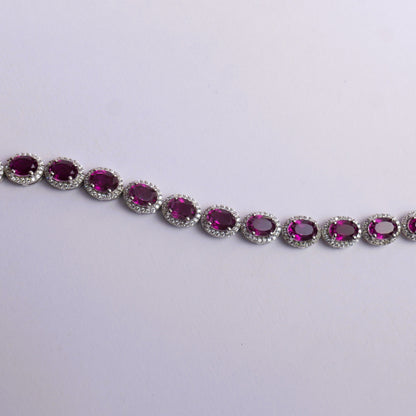 SIGNATURE OVAL BRACELET- RHODOLITE(S)