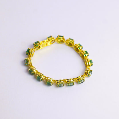 SIGNATURE OVAL BRACELET- EMERALD(G)
