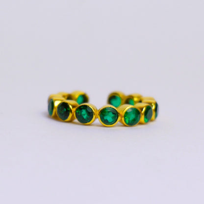 BEZEL RING ADJUSTABLE- EMERALD(G)
