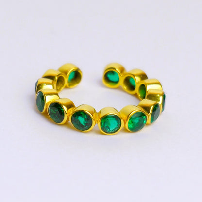 BEZEL RING ADJUSTABLE- EMERALD(G)