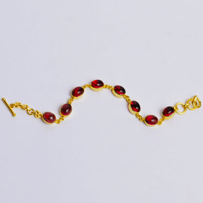 BEZEL BRACELET- RUBY(G)